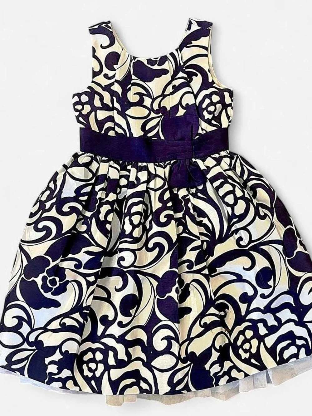 Gymboree Plum and Cream Floral Fit-and-Flare Party Dress